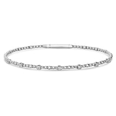 Morris & David's 14K White Gold 0.25-carat Diamond Flex Bangle