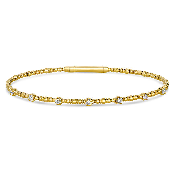 Morris & David's 14K Yellow Gold 0.25-carat Diamond Flex Bangle