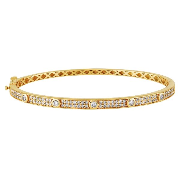 Morris & David's 14K Yellow Gold Diamond Pave Bangle