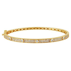 Morris & David's 14K Yellow Gold Diamond Pave Bangle