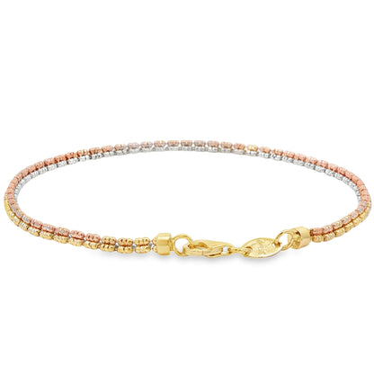 Jai's 14K Tri-tone Diamond-cut Chain Bracelet