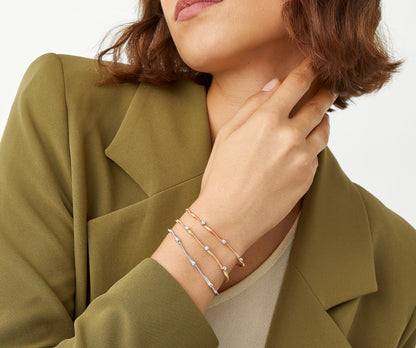 Marco Bicego's 18K Two-tone Marrakech Diamond Bangle