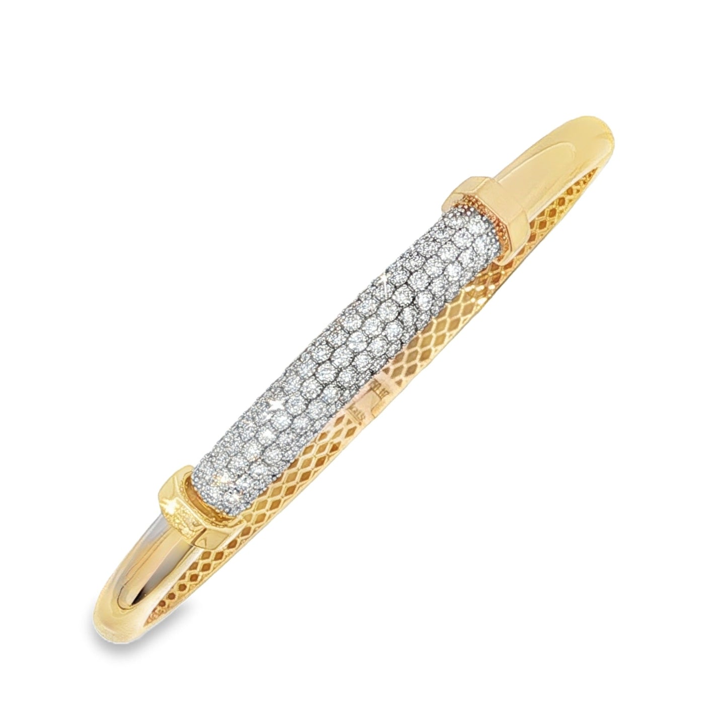 Jai's 18K Yellow Gold Semi-pave Diamond Bangle