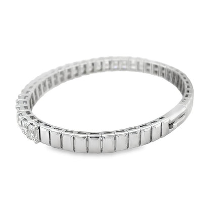 Jai's 18K White Gold Emerald-cut Diamond Bangle