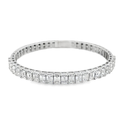 Jai's 18K White Gold Emerald-cut Diamond Bangle