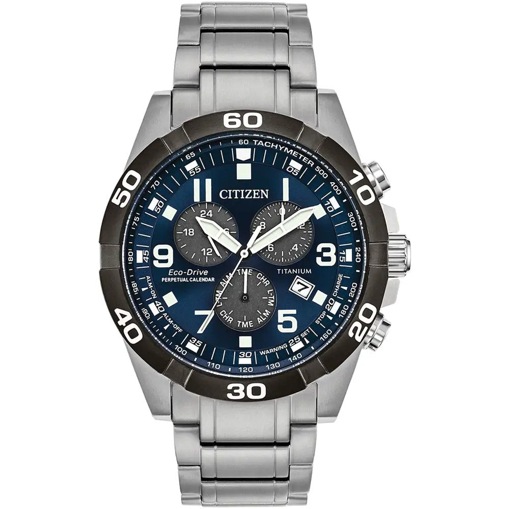 Citizen's Perpetual Calender with Blue Chronograph Dial