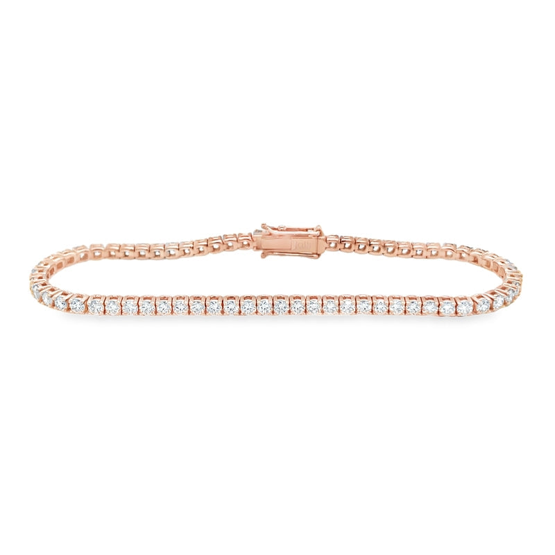 Jai's 18K Rose Gold 3-carat Diamond Tennis Bracelet