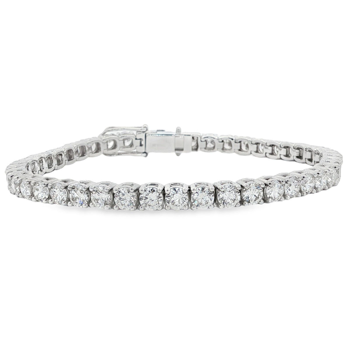 Jai's 18K White Gold 8-carat Diamond Tennis Bracelet - 7"