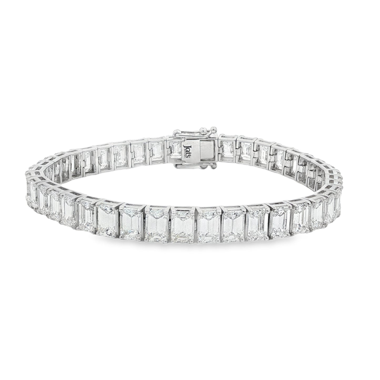 Jai's 18K White Gold 17-carat Emerald-cut Diamond Tennis Bracelet