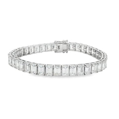 Jai's 18K White Gold 17-carat Emerald-cut Diamond Tennis Bracelet