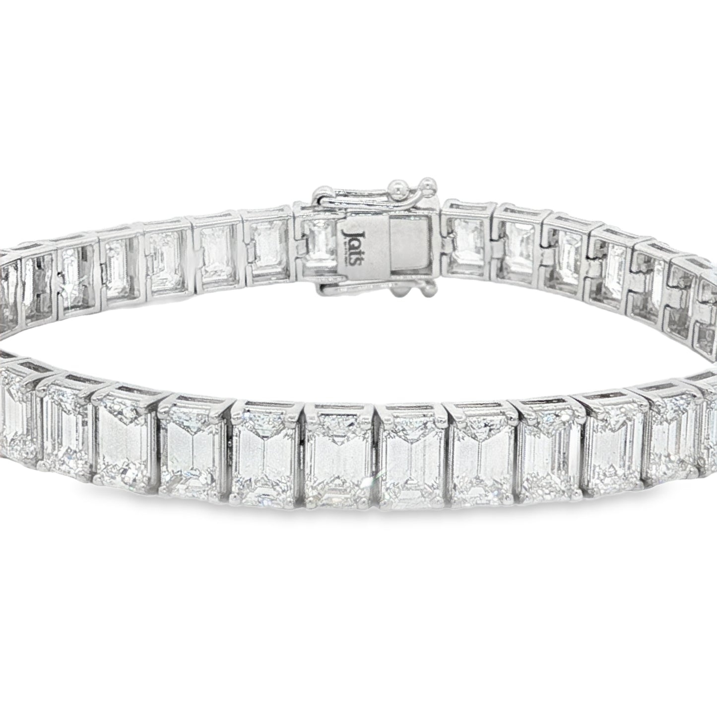 Jai's 18K White Gold 17-carat Emerald-cut Diamond Tennis Bracelet