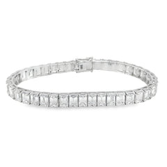Jai's 18K White Gold 17-carat Emerald-cut Diamond Tennis Bracelet