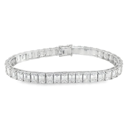 Jai's 18K White Gold 17-carat Emerald-cut Diamond Tennis Bracelet