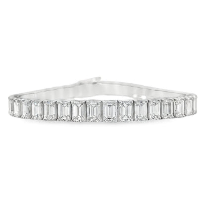 Jai's 18K White Gold 17-carat Emerald-cut Diamond Tennis Bracelet