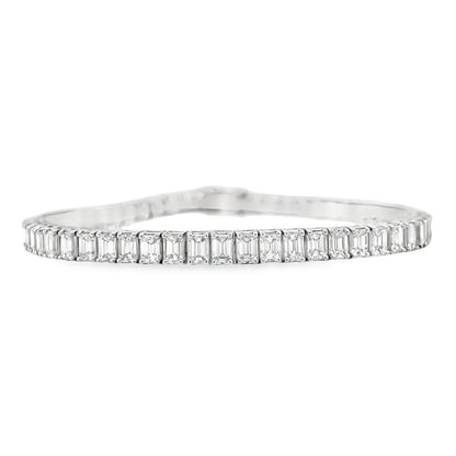Jai's 18K White Gold Emerald-cut Diamond Tennis Bracelet