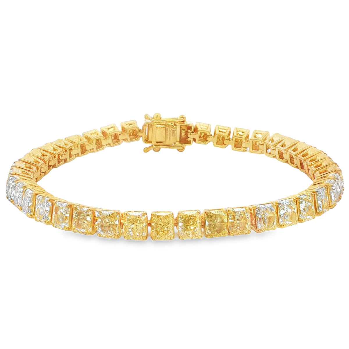 Jai's 18K Yellow Gold 17-carat Radiant-cut Yellow Diamond Tennis Bracelet