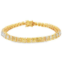 Jai's 18K Yellow Gold 17-carat Radiant-cut Yellow Diamond Tennis Bracelet