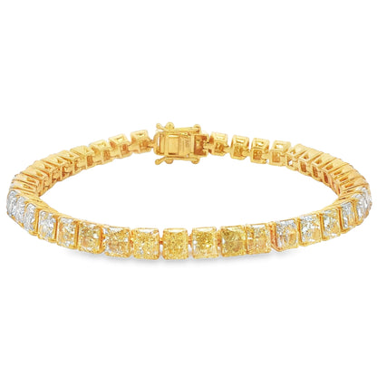 Jai's 18K Yellow Gold 17-carat Radiant-cut Yellow Diamond Tennis Bracelet