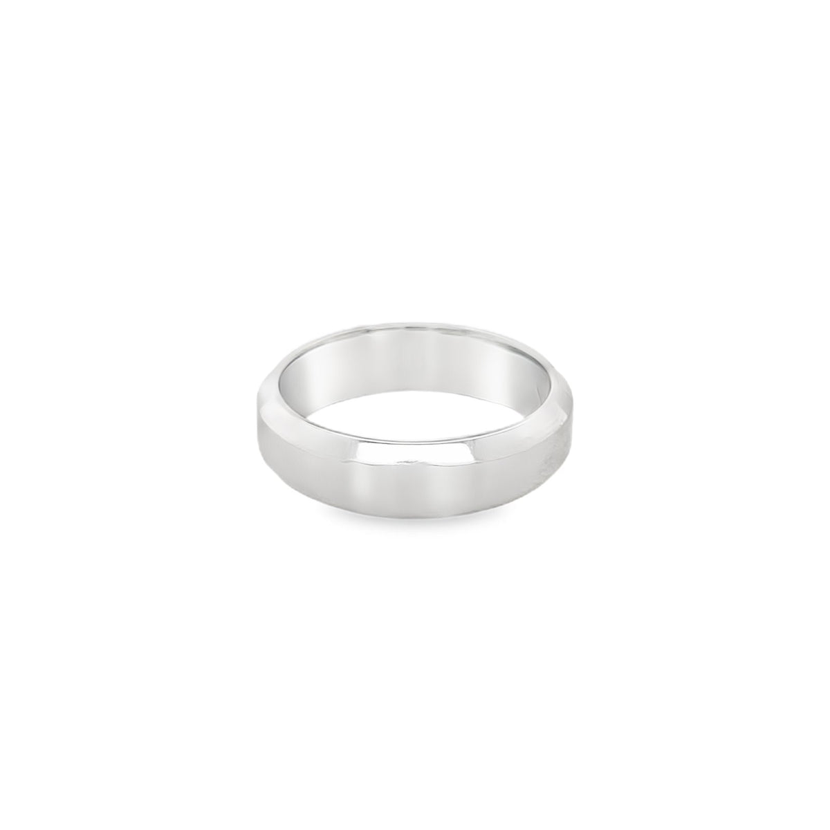 Jai's 14K Grey Gold Faceted Wedding Band