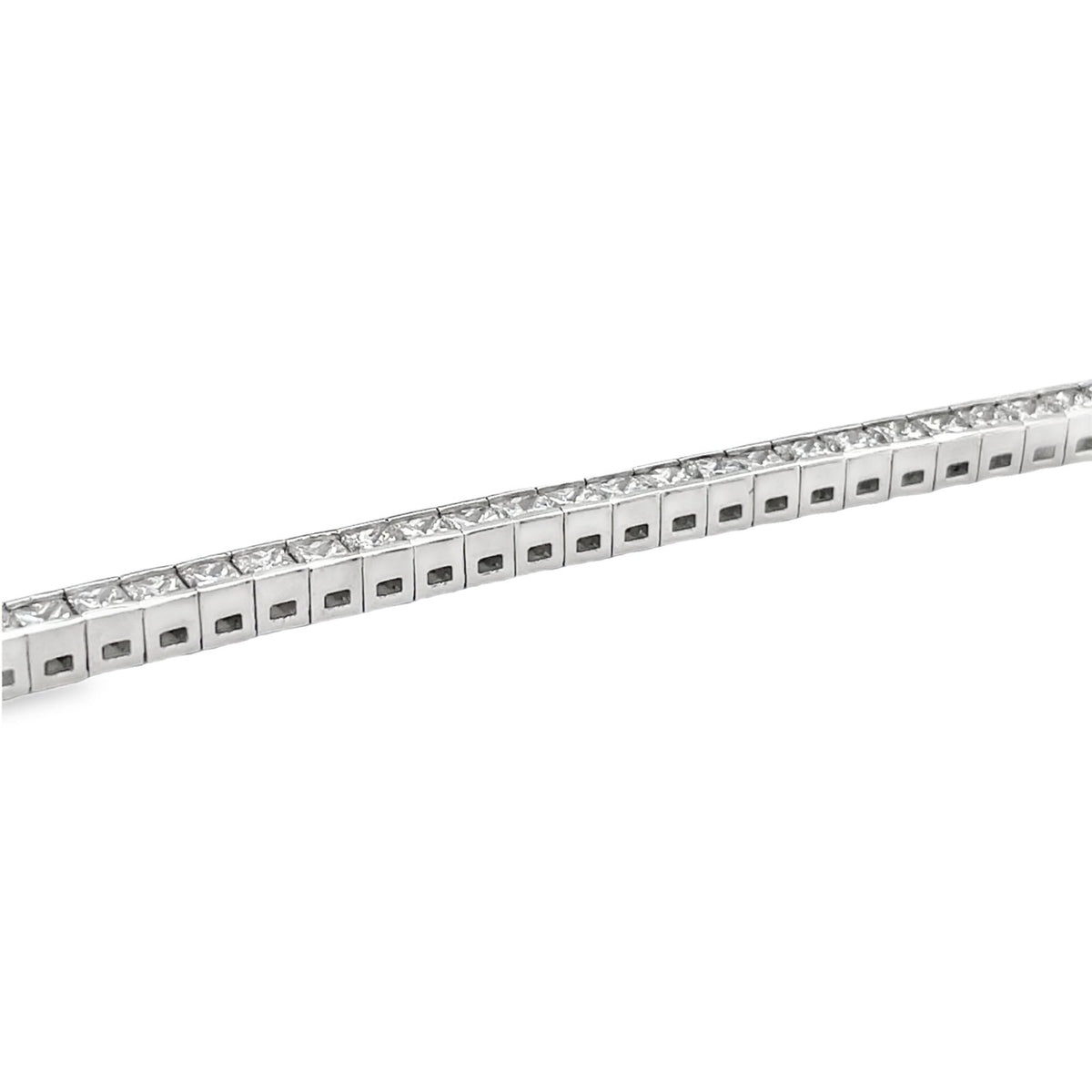 Jai's 14K White Gold 8-carat Princess-cut Diamond Tennis Bracelet - 7"