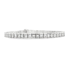 Jai's 14K White Gold 8-carat Princess-cut Diamond Tennis Bracelet - 7"