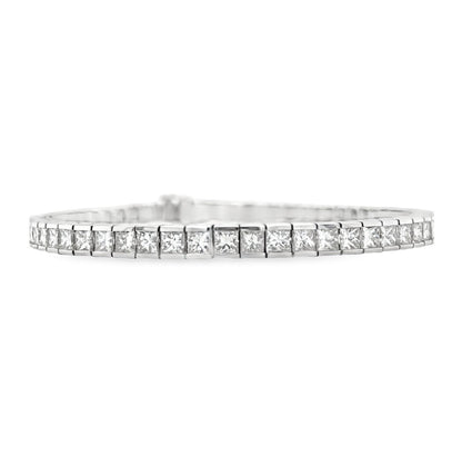 Jai's 14K White Gold 8-carat Princess-cut Diamond Tennis Bracelet - 7"