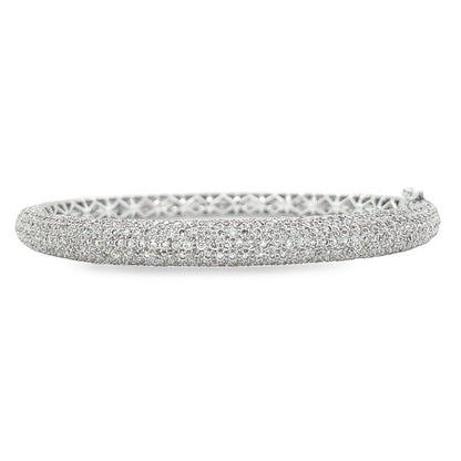 Jai's 18K White Gold Pave Diamond Bangle