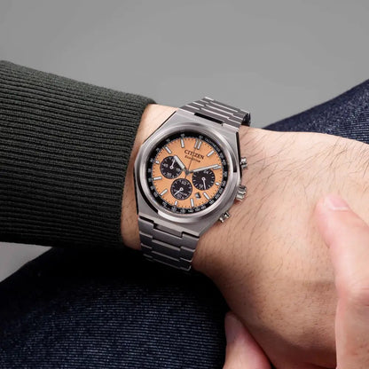 Citizen's Zenshin with Salmon Chronograph Dial