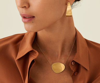 Marco Bicego's 18K Yellow Gold Lunaria Satin Petal Necklace