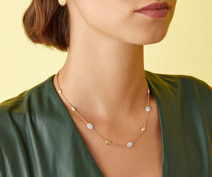 Marco Bicego's 18K Two-tone Siviglia Satin & Diamond Pave Necklace