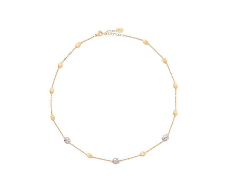 Marco Bicego's 18K Two-tone Siviglia Satin & Diamond Pave Necklace