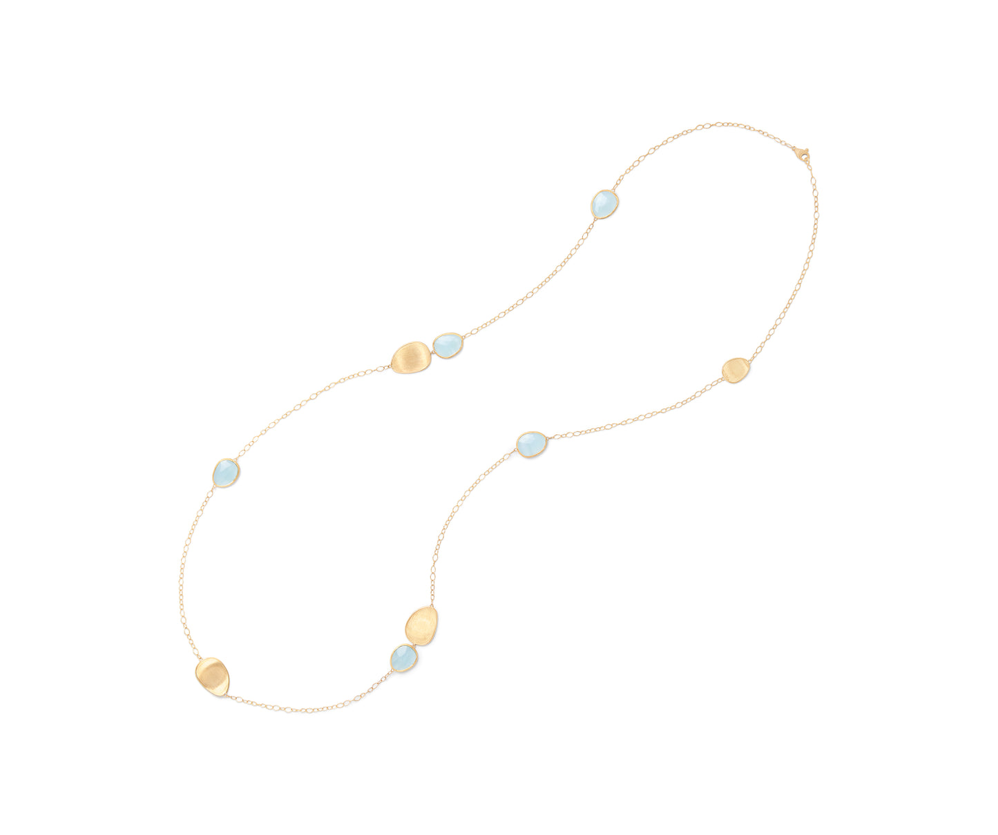 Marco Bicego's 18K Yellow Gold Lunaria Aquamarine Necklace