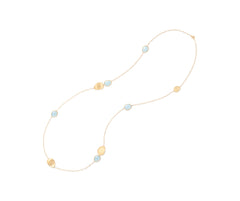 Marco Bicego's 18K Yellow Gold Lunaria Aquamarine Necklace