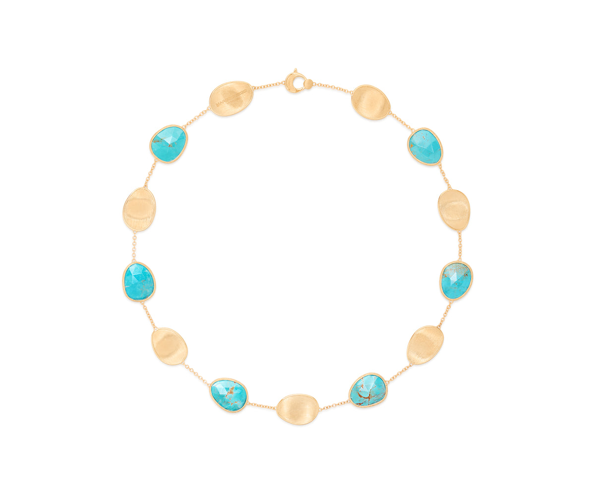 Marco Bicego's 18K Yellow Gold Lunaria Mexican Turquoise Necklace