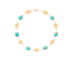 Marco Bicego's 18K Yellow Gold Lunaria Mexican Turquoise Necklace
