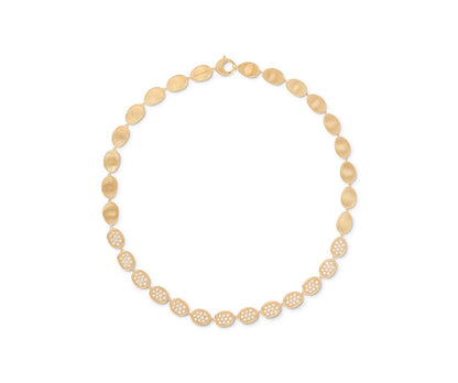 Marco Bicego's 18K Yellow Gold Lunaria Diamond Satin Petal Necklace