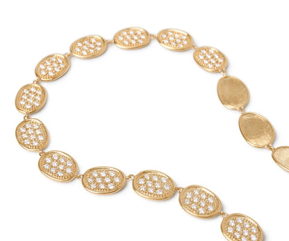 Marco Bicego's 18K Yellow Gold Lunaria Diamond Satin Petal Necklace