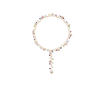 Marco Bicego's 18K Yellow Gold Paradise Gemstone, Pearl & Diamond Lariat Necklace
