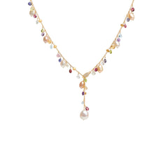Marco Bicego's 18K Yellow Gold Paradise Gemstone, Pearl & Diamond Lariat Necklace