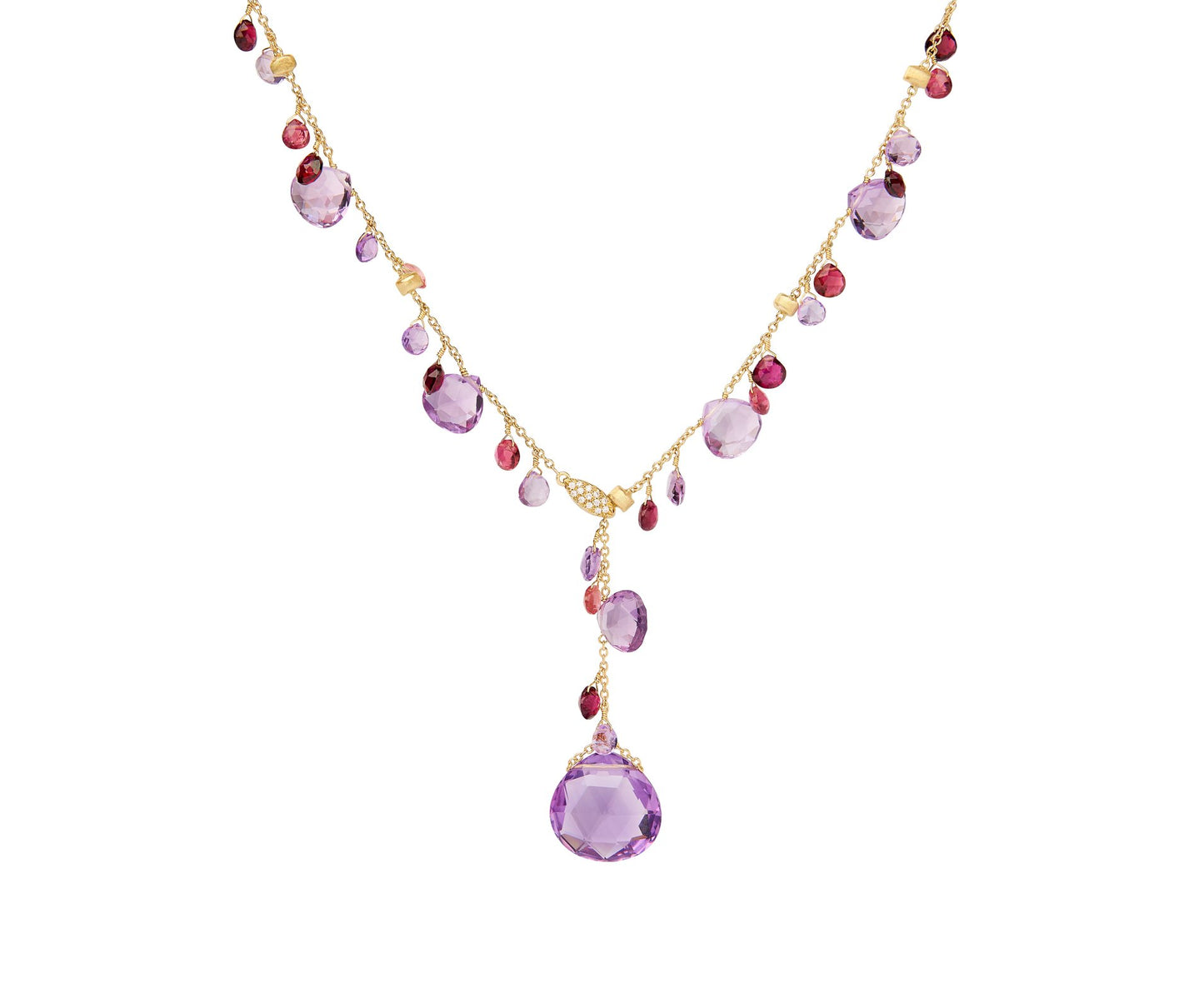 Marco Bicego's 18K Yellow Gold Paradise Gemstone & Diamond Lariat Necklace