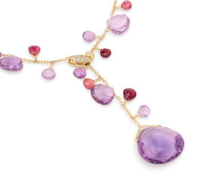 Marco Bicego's 18K Yellow Gold Paradise Gemstone & Diamond Lariat Necklace