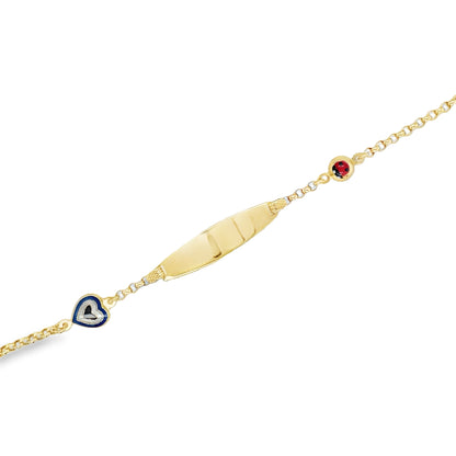Jai’s 14K Yellow Gold Baby ID & Lady Bug Cable Chain Bracelet