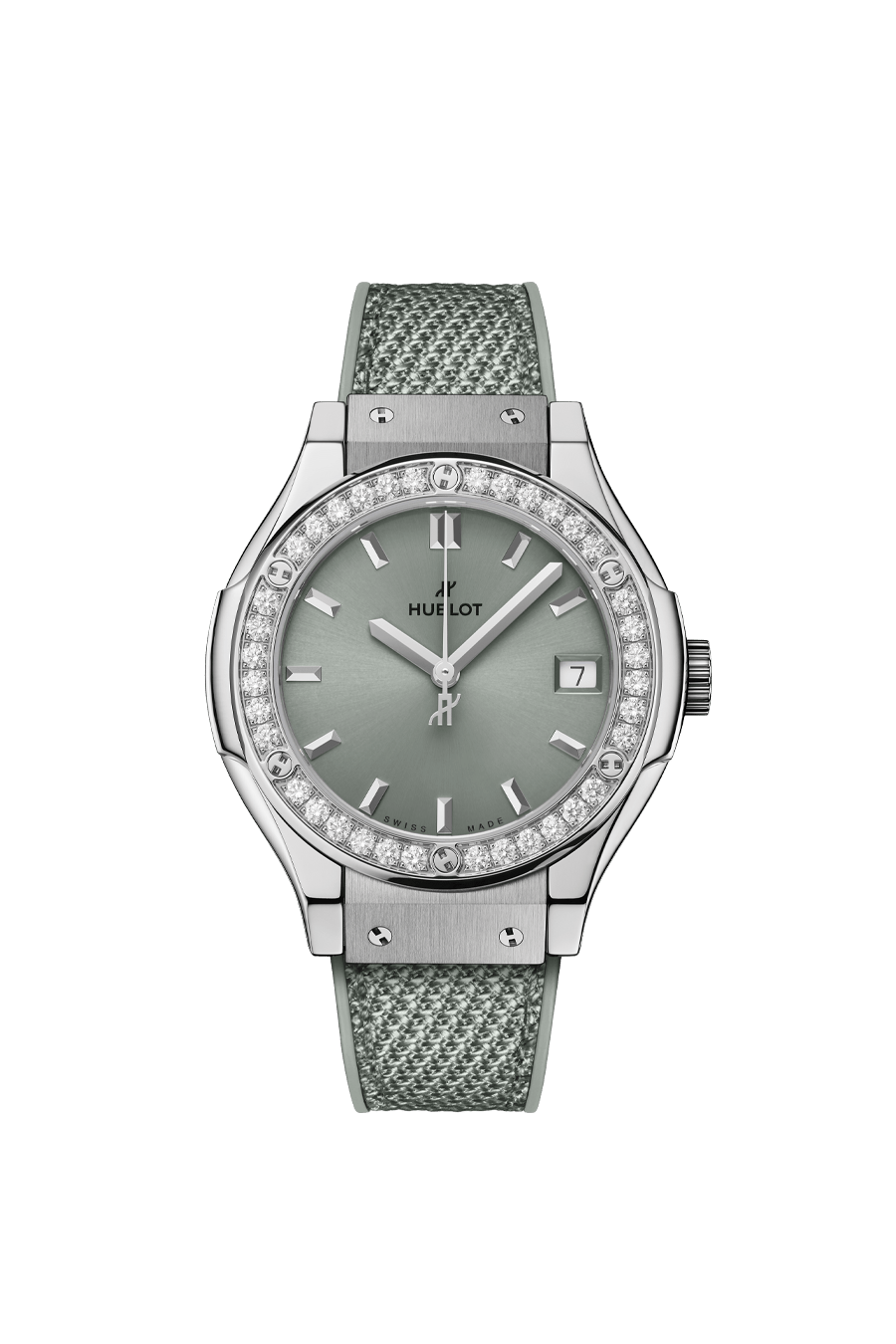 Hublot's Classic Fusion Titanium Sage Green with Sage Dial & Diamonds