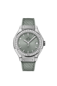 Hublot's Classic Fusion Titanium Sage Green with Sage Dial & Diamonds