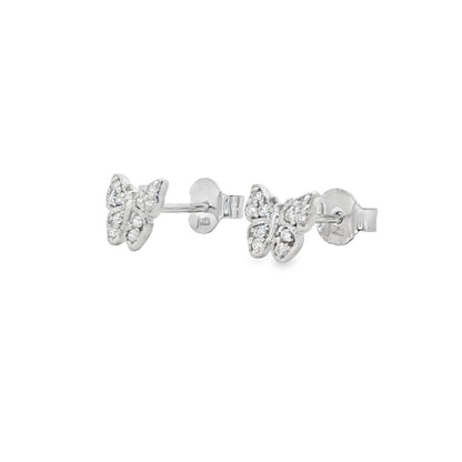 Jai's 14K White Gold Diamond Butterfly Studs