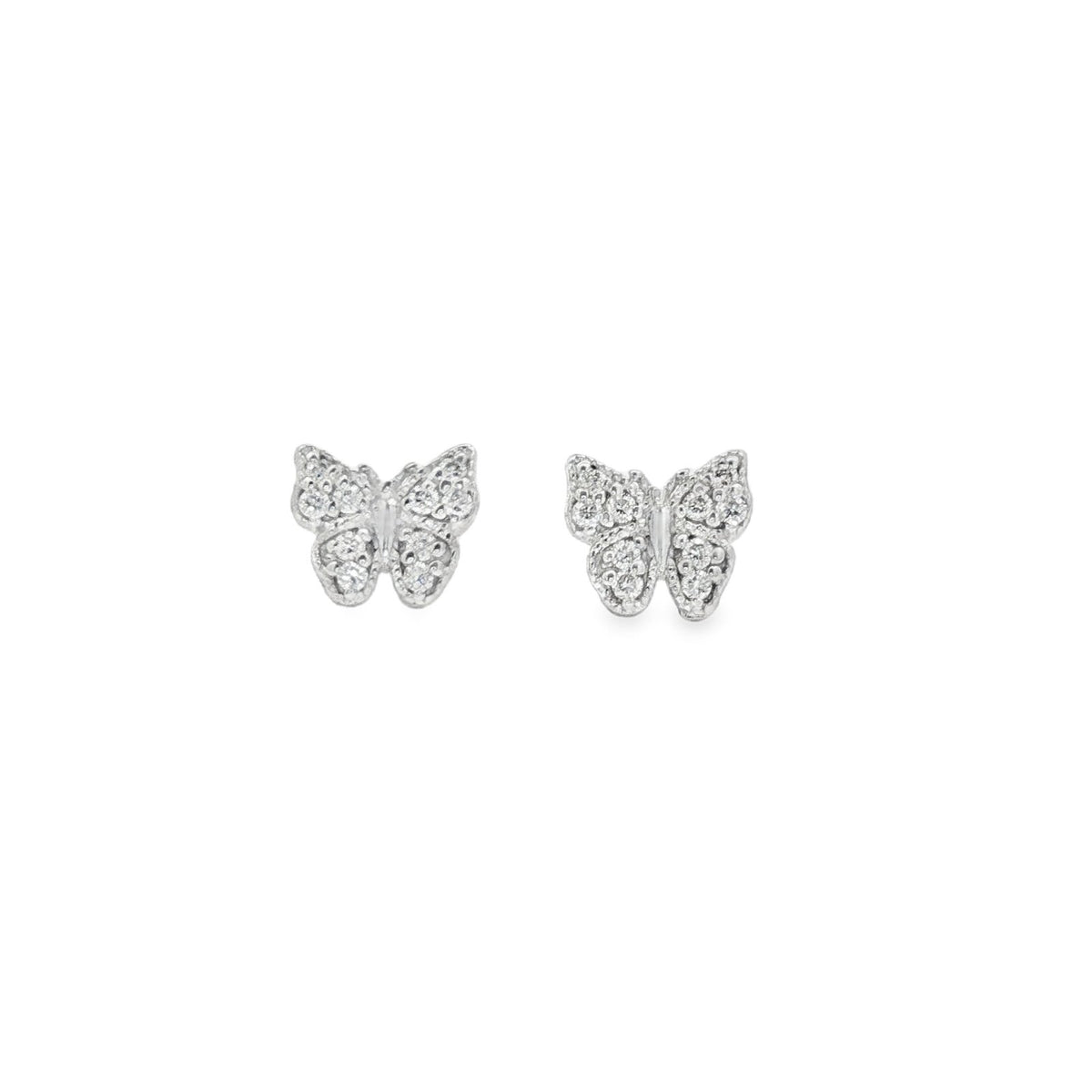 Jai's 14K White Gold Diamond Butterfly Studs