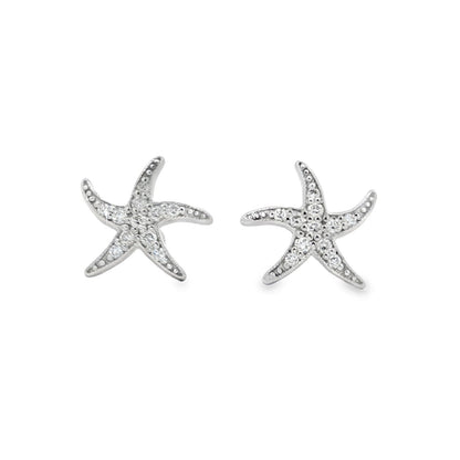 Jai's 14K White Gold Diamond Starfish Studs