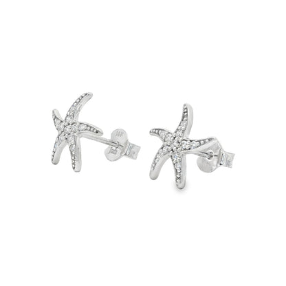 Jai's 14K White Gold Diamond Starfish Studs