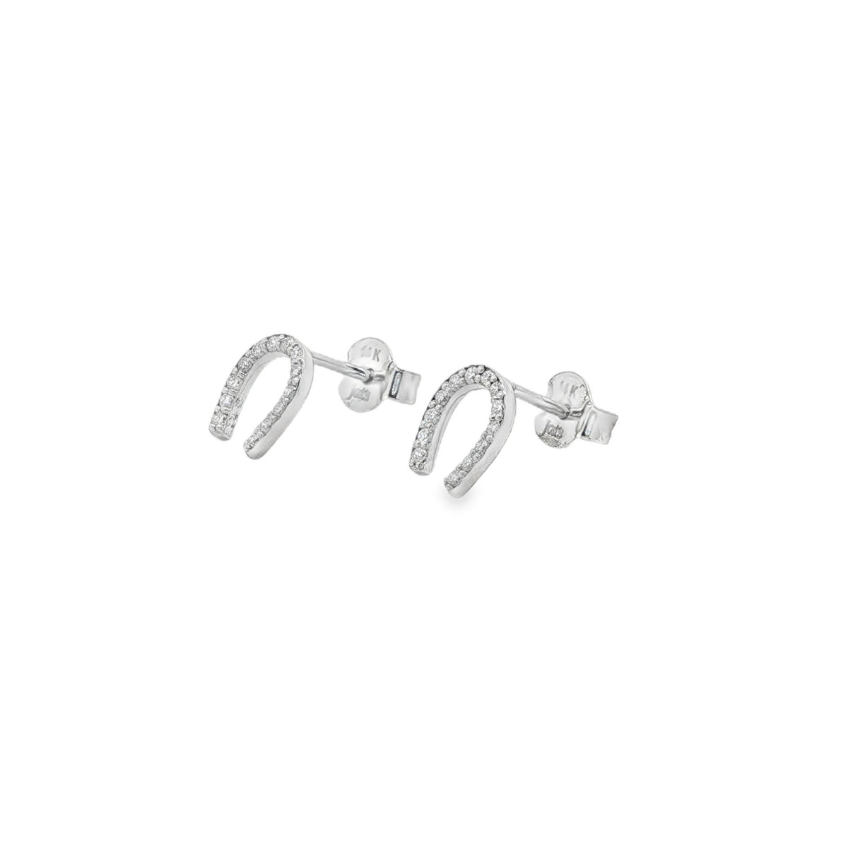 Jai's 14K White Gold Diamond Horseshoe Studs