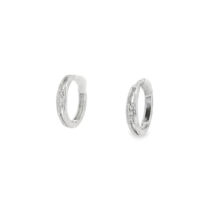 Jai's 14K White Gold Thin Two-strand Diamond Huggies